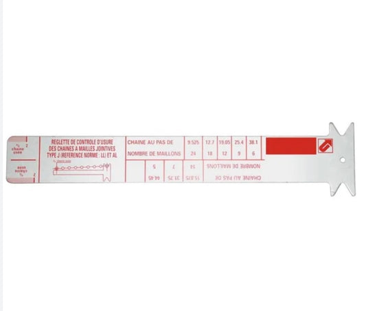 Réglette de contrôle d'usure chaines 41 € HT